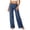 Blue, variant on Womens Pants Summer Lightweight Low Waist Flared Jeans Casual Sports Solid Beige L