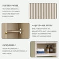 thumbnail image 5 of Aitjunz Over the Toilet Storage Cabinet, Modern Bathroom Organizer with 2 Fluted Doors, Adjustable Shelf and Open Storage Shelf, Freestanding Space Saver Cabinet for Small Bathroom, 5 of 7