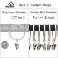 thumbnail image 3 of Anillos para cortinas WeekSeight, plata mate, paquete de 40 con clips de 4 cm de diámetro, 3 of 7