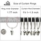 thumbnail image 3 of Anillos para cortinas WeekSeight, plata mate, paquete de 40 con clips de 4 cm de diámetro, 3 of 7