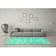 thumbnail image 3 of Ahgly Company Indoor Round Medallion Turquoise Blue Traditional Area Rugs, 8' Round, 3 of 4