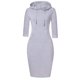thumbnail image 1 of Vestido MISSKY Sudadera casual con bolsillo gris blanco para mujer, 1 of 6