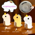 thumbnail image 4 of Reloj despertador infantil con 3 colores, luz diurna y nocturna recargable, despertador digital LED, linda forma de unicornio, función de repetición (azul), 4 of 5