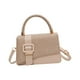 thumbnail image 3 of Bolso de mano para mujer, elegante, de piel sintética, moderno, portátil, tipo cartera Caqui, 3 of 9