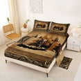 thumbnail image 2 of Erosebridal Cabin Moose Deer Full Size Sheets, Brown Lake House Bed Sheets, 4pcs, 2 of 5