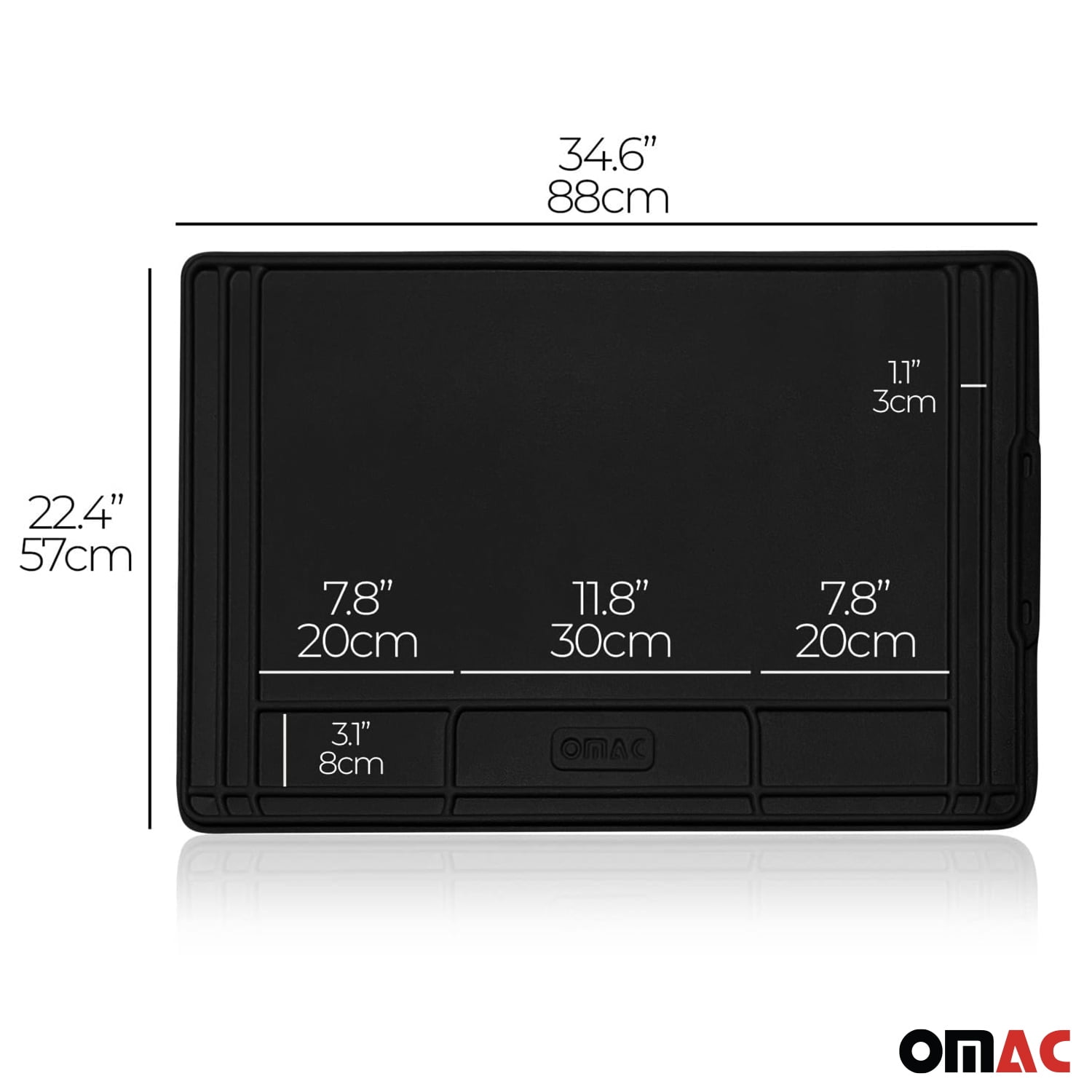 OMAC Waterproof Under Sink Cabinet Mat with Raised Edge - Leakproof & Durable
