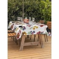 thumbnail image 3 of Outdoor Tablecloth with Umbrella Hole for Patio/Picnic/Party/Camping, Farmhouse Rooster Waterproof Table Cloth Rectangle Table Cover Washable, Country Watercolor Flowers Wood Grain (60"x 120"), 3 of 8