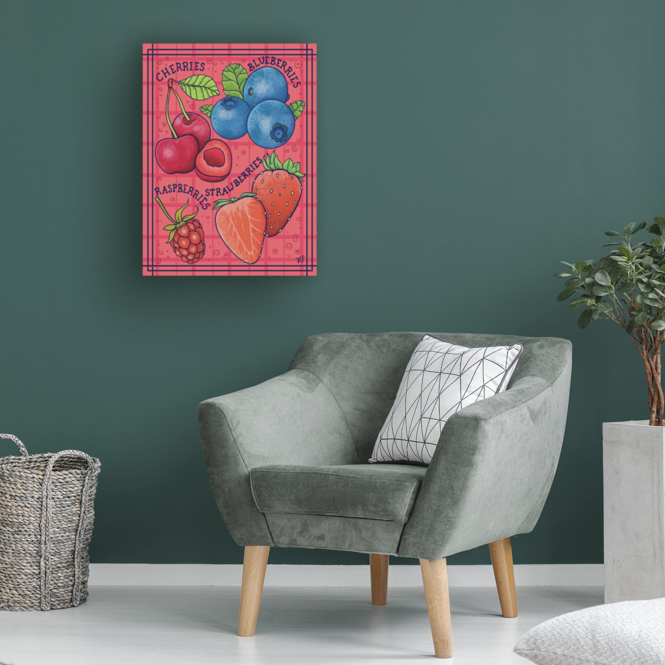Canvas Wall Art - Rachel Feirman 'Mixed Berries' Wall Art for Living Room, Bedroom, or Office Décor by Trademark Fine Art - 35 x 47 Inches