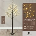 thumbnail image 6 of CAPHAUS 6 Feet, 72 inch Full Brown Twinkling Birch Tree w/ 72 LED Lights, Lighted Birch Tree, Full Artificial Brown Twig Tree w/ Warm White Lights for Festival, Holiday Decoration Indoor, 6 of 9