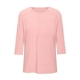 thumbnail image 5 of Fanxing Tshirts for Women 3/4 Sleeve Womens Tops Summer Tops Casual Loose Fit Workout Yoga Tunic T Shirts Pink (Women's X-Large), 5 of 6