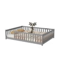 thumbnail image 6 of Bellemave Full Size Montessori Bed Frame with Slats and Rails, Solid Wood Full Floor Bed for Kids/Boys/Girls, No Box Spring Needed (Gray), 6 of 6