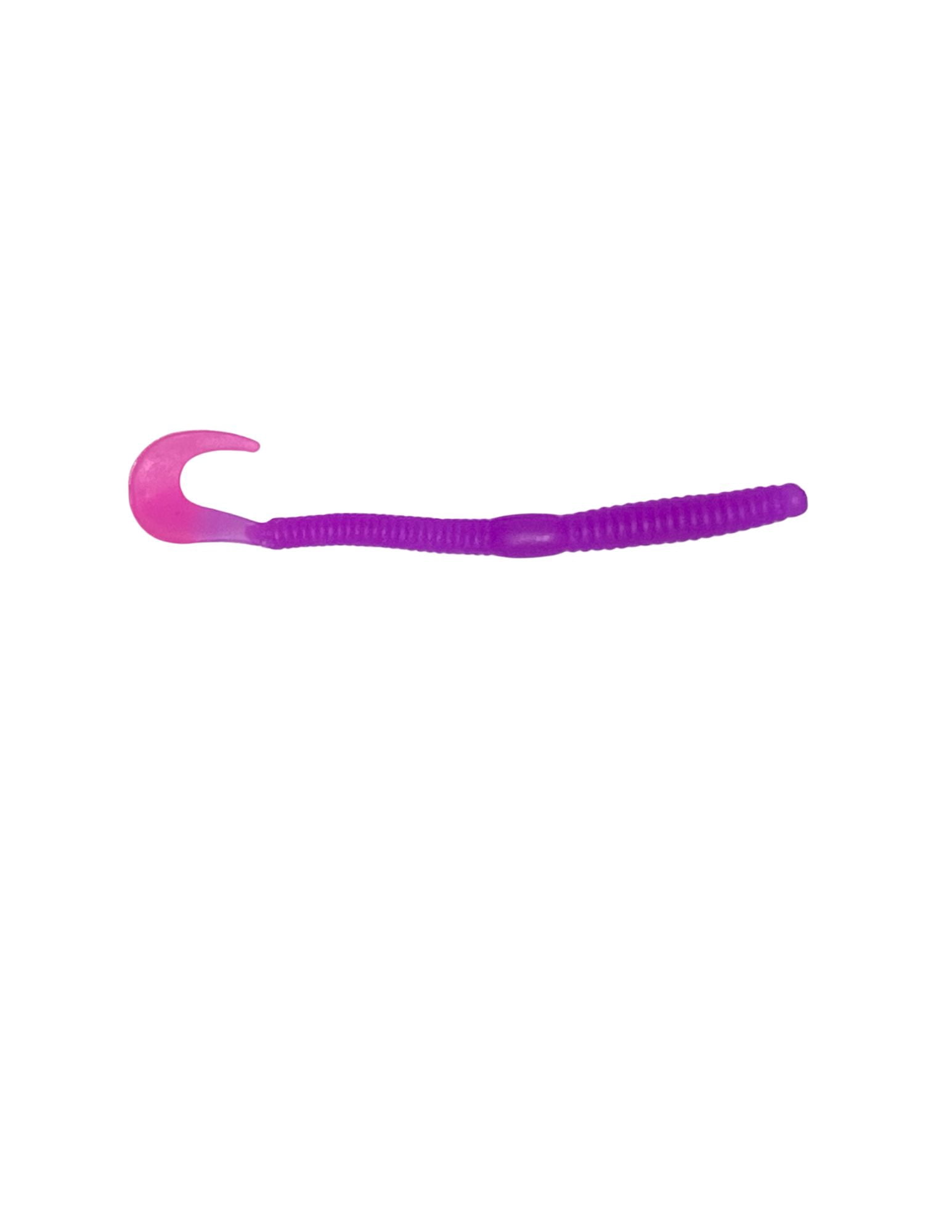 Headhunter Lures, Twirl Tail Worm, Purple Fire, 4in, 12ct