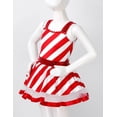 thumbnail image 4 of Yartina Girls Christmas Sequin Dress Kids Glitter Dance Leotard Striped Bodysuit with Mesh Tutu Skirt Red 4, 4 of 6