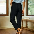 thumbnail image 5 of Bogo Linen Pants Women Plus Size Ankle Women'S Pants Petite Elastic Waist Pants For Women Casual Work Sweatpants Women Petite Set Womens Black Trousers Wide Leg, 5 of 6