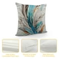 thumbnail image 4 of GOSMITH  Bird Feather Throw Pillow Cover Teal Brown Turquoise Feather Decorative Pillow Case Home Decor Square Pillowcase, 4 of 5