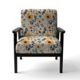 thumbnail image 4 of Designart "Whimsical Yellow Floral Patterns In Watercolor" Yellow Floral Upholstered Accent Chair - Cottage Arm Chair For Bedroom, 4 of 5
