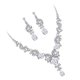 thumbnail image 5 of Elegante conjunto de pendientes y collar para aniversario de bodas, conjunto de joyas nupciales de cristal, 5 of 8