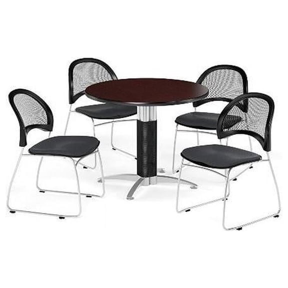 ofm pkg-brk-175-0010 breakroom package, cherry table/royal blue chair