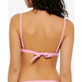 thumbnail image 2 of HULA HONEY Women's Pink Stretch Shell-Trim Tie Removable Cups V-Wire Adjustable Swimsuit Top M, 2 of 2