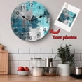 thumbnail image 5 of Wall Clock 10 Inch Teal Gray Graffiti Block Round Silent Decorative Wall Clocks Battery Operated for Living Room Bedroom Kitchen Classroom Decor, Modern Abstract Texture Art,Small, 5 of 7