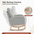 thumbnail image 7 of Sunvasagoo Wingback Rocking Chair with Wood Frame, Fleece/Linen/PU Upholstery, 4 Colors, 7 of 7