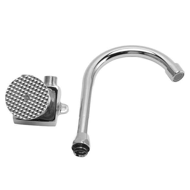 Grifo De Pedal De Pie Montado En El Piso, Grifo De Lavabo De Pedal A Prueba De Herrumbre Para Ahorro De Agua Plateado Para Hospital ANGGREK No