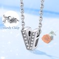 thumbnail image 3 of Silvora mujer plata esterlina inicial collar con chispeante circonita cúbica, letra V colgante collar para niñas adolescentes encanto joyería de cumpleaños, 3 of 8