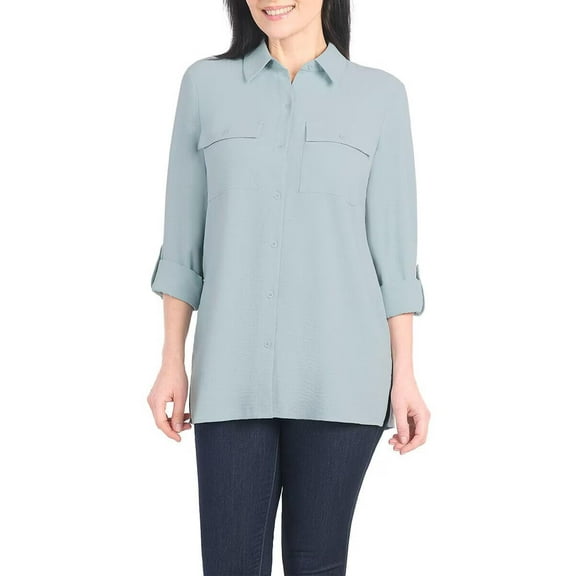 Hilary Radley Women's Blouse Blue, XL