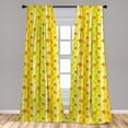 thumbnail image 5 of Ambesonne Yellow Flower Curtains, Narcissus Blossom, Pair of 28"x84", Yellow Apple Green, 5 of 5