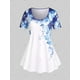 thumbnail image 2 of Camiseta con Estampado Floral de Talla Extra Rosegal  Camisetas tallas grandes, 2 of 5