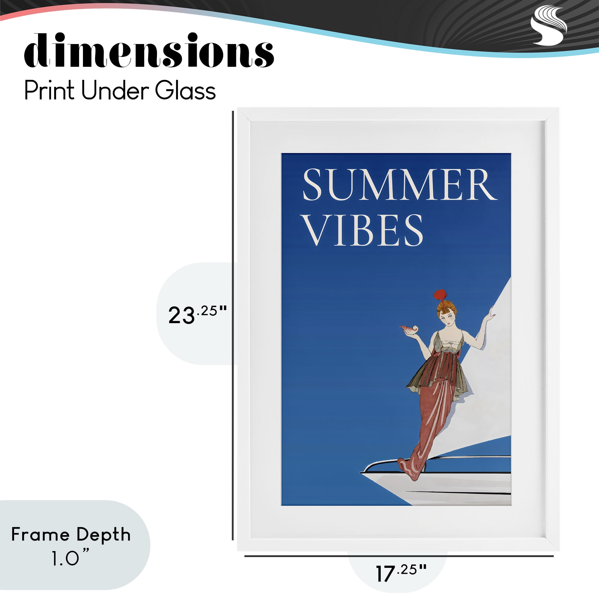 Stupell Industries Summer Vibes Vintage Yacht White Framed Print Under Glass, design by Creative Studio