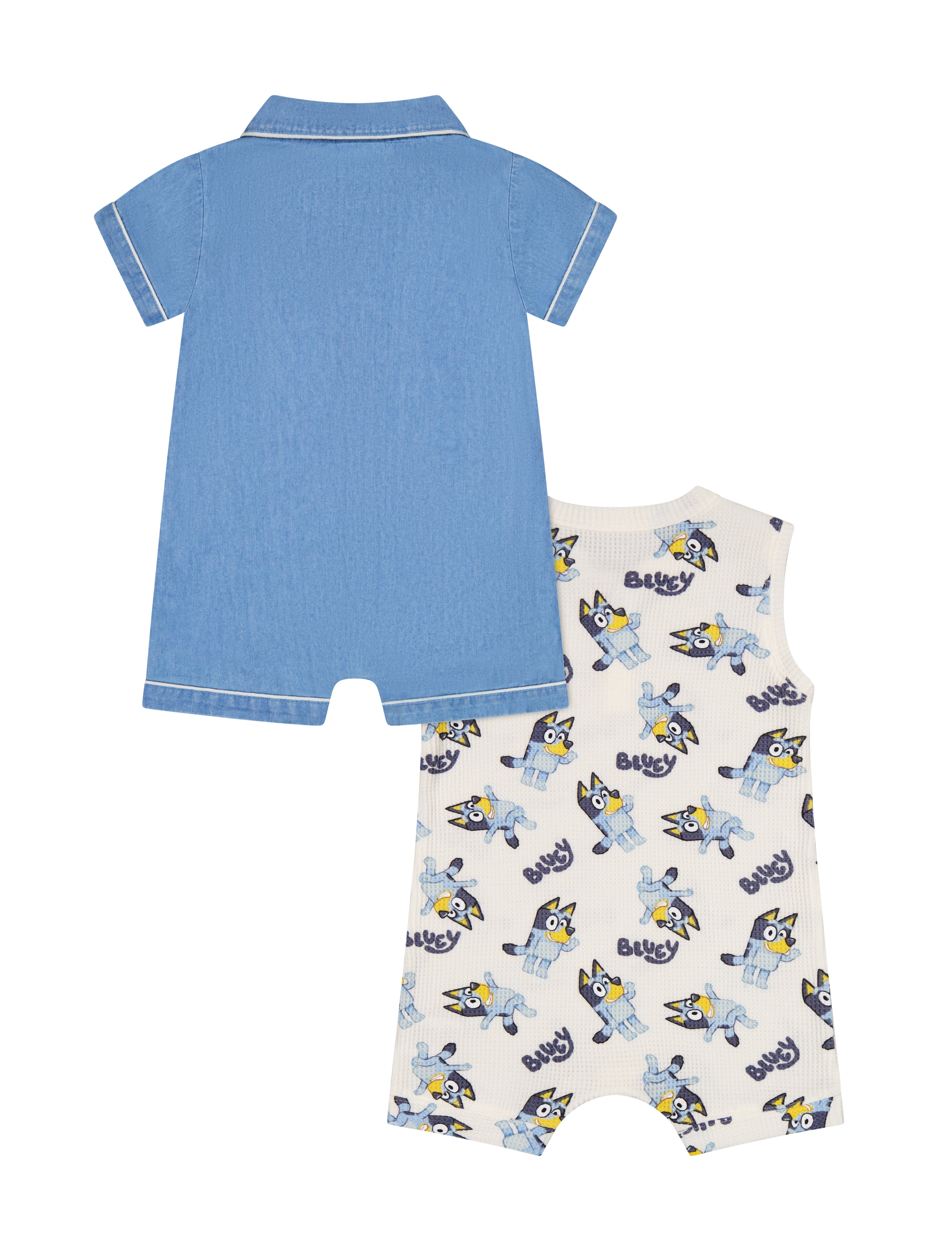 Bluey Baby Boy 2 Pack Rompers, Sizes 0/3 Months-24 Months