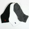 thumbnail image 2 of Polo Ralph Lauren Classic Sport Men's Low Cut Socks 6 Pairs, White/Grey/Black, 2 of 2