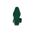 thumbnail image 2 of BLISSFUL STEP Women's High Block Heels Pointed Toe Ankle Strap Dress Shoes​ Green 9, 2 of 7