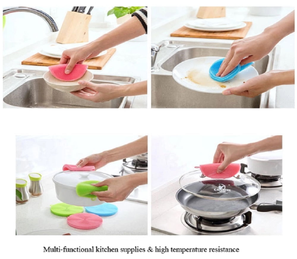 Silicone Dish Sponge Reusable Multifunction Dish Scrubber Eco
