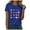 Blue, variant on Patriotic Shirts for Women 4th of July Gift Shirt USA Flag Stars Stripes Graphic Short Sleeve Casual Tops(Black,S)