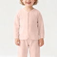 thumbnail image 2 of RXMEKW Ruffle Shoulder Cardigan For Baby Girls Long Sleeve Button Front Knit Top For Infants Cream White Light Pink Pale Blue, 2 of 7
