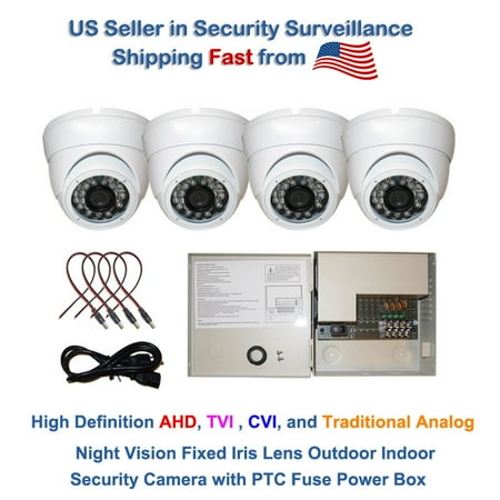 Outdoor Domes Evertech 960P 1.3MP HD Day Night Vision Outdoor Indoor Dome CCTV Security Camera Compatible AHD TVI CVI and Traditional Analog DVRs with 12V DC Power Supply Box ()