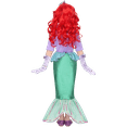 thumbnail image 3 of SYNCFUN Little Mermaid Costume for Girls, Cute Mermaid Costume Set with Red Wig for Kids Halloween Themed Party Role Playing Cosplay 3-7 Years, 3 of 9
