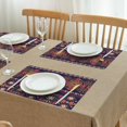 thumbnail image 3 of Retro Tribal Style Bohemian Flax Placemats Set of 4, 12x18 Inch Rustic Artistic Table Mats, Washable Classic Earthy Decor for Ethnic Kitchen or Dining Table, 3 of 6