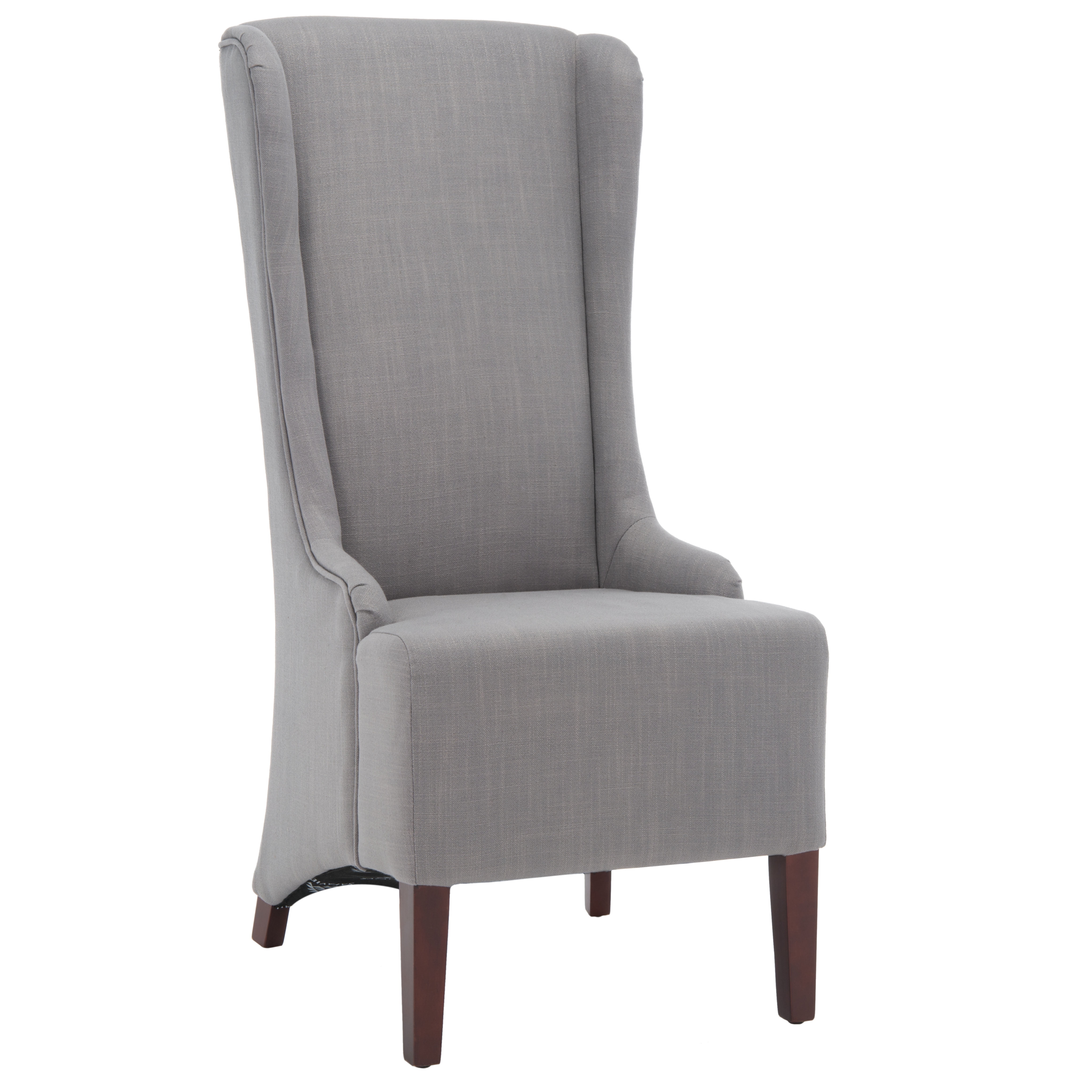 SAFAVIEH Becall Transitional Fabric Solid Dining Parsons Chair, Arctic Grey