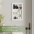 thumbnail image 3 of Hironpal White 3-Tier Recessed Wall Mount Storage Cabinet – Sturdy Fully Assembled Wooden Utility Storage Shelf – Ideal for Home Kitchen, Bathroom, Laundry, Medicine Cabinet, 3 of 7