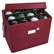 612 Vermont Christmas Ornament Storage Box with 4 Removable Trays, Holds 36 - 4" Ornaments, 17" x 13" x 13"