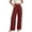 Wine, variant on Guluxicc Women's Straight Leg Pants Elastic Waist Long Trousers with Pockets Summer Casual Outfits for Everyday Wear