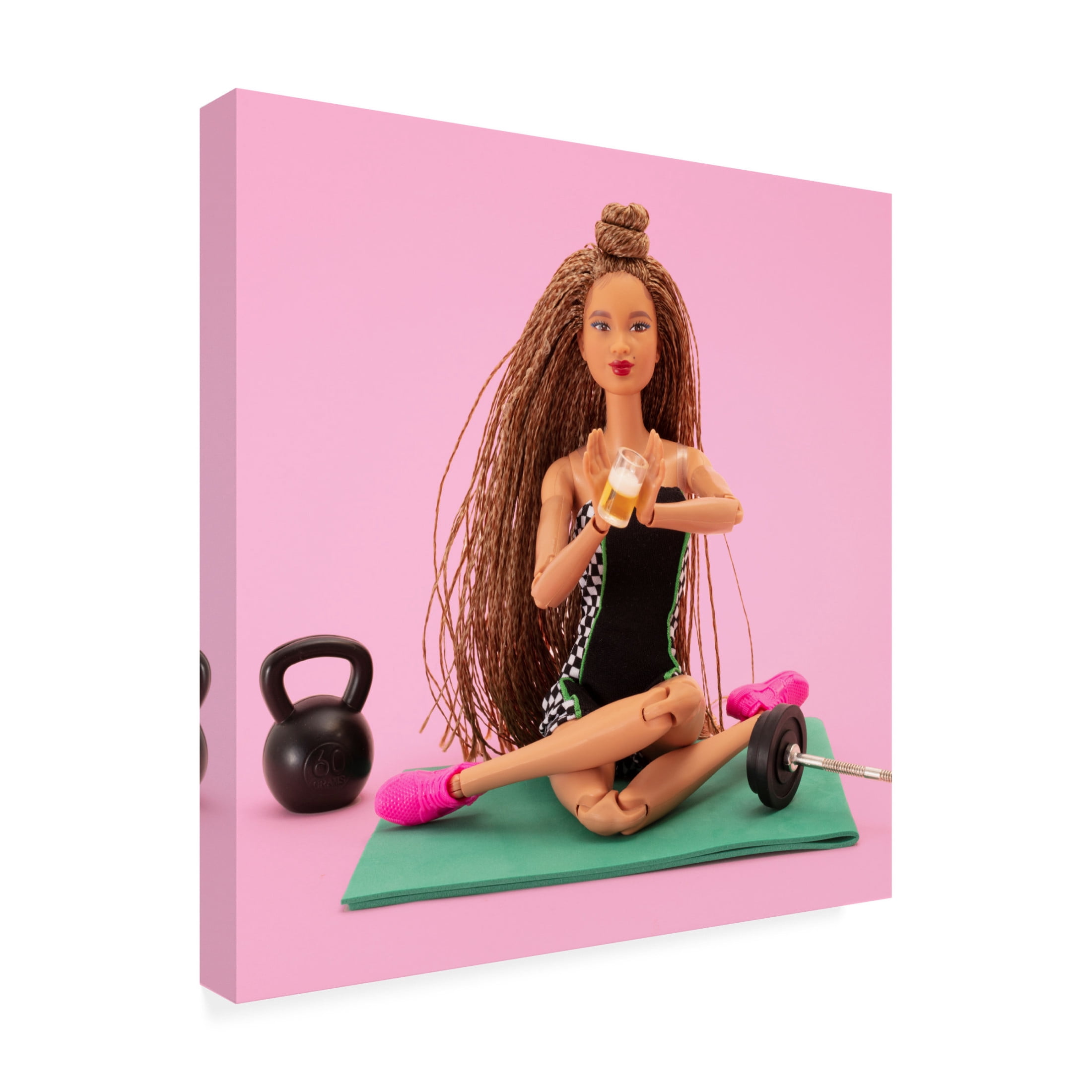 Canvas Wall Art - Julia Ramiro 'Yogui 1' Wall Art for Living Room, Bedroom, or Office Décor by Trademark Fine Art - 35 x 35 Inches