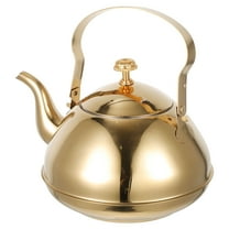 OFFIGAM Modern Golden Stainless Steel Tea Pot with Removable Infuser for Kitchen, Office, and Home Use