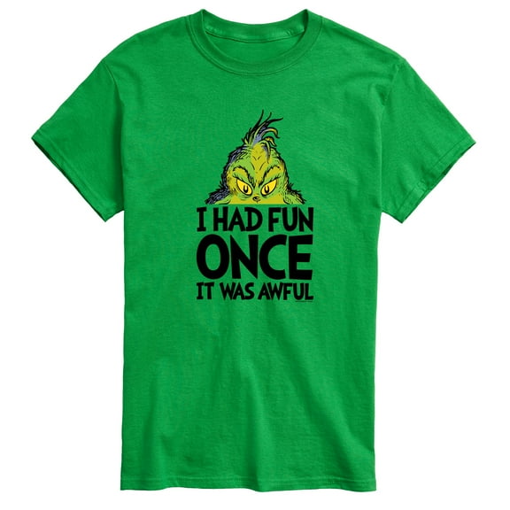 Dr. Seuss The Grinch - Christmas - I Had Fun Once It Was Awful - Men's Short Sleeve Graphic T-Shirt