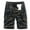 Black, variant on Mens Cotton Cargo Shorts Elastic Waist Button Multi-Pockets Short Relaxed Fit Comfortable Work Casual Shorts