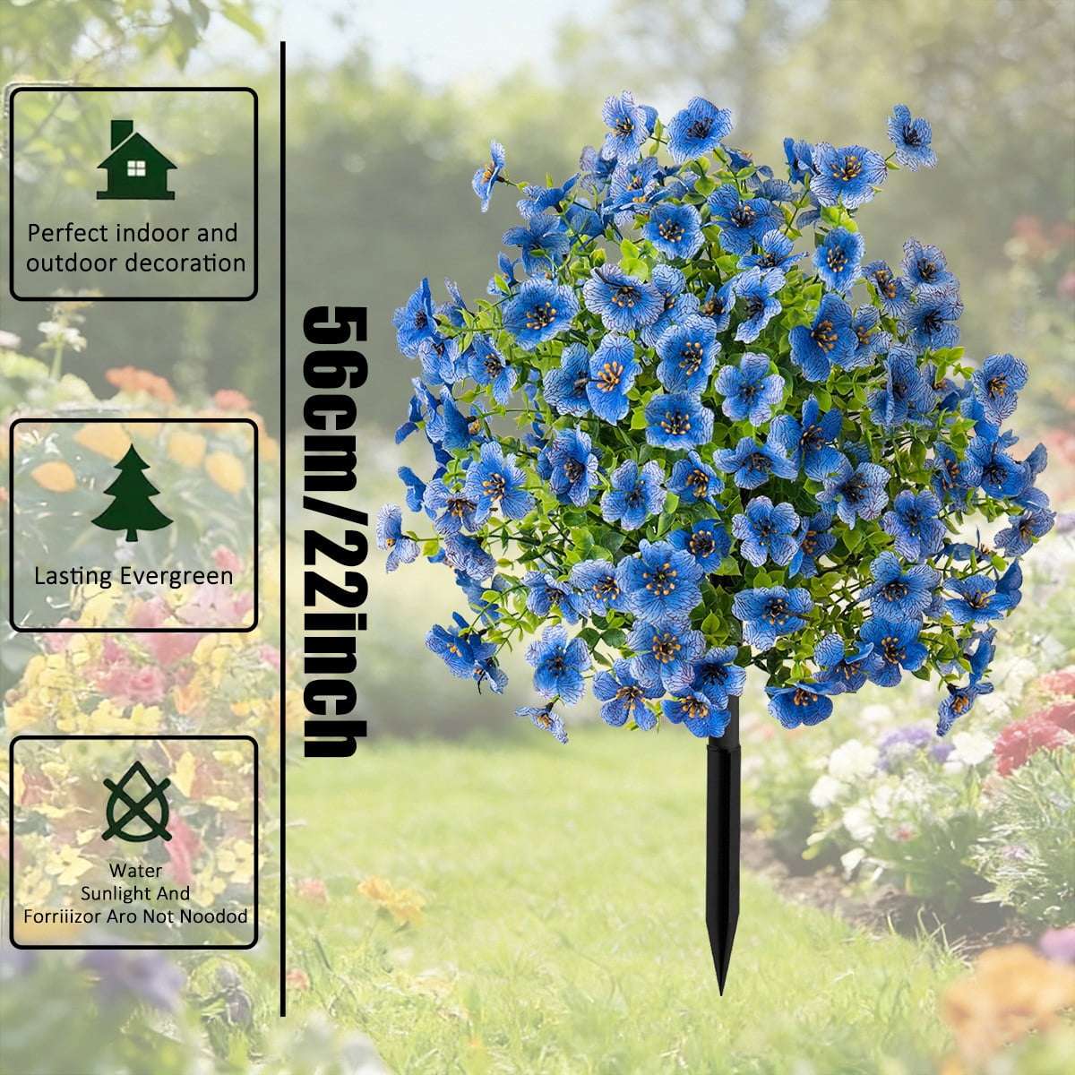 Roiihwy Artificial Flowers with Spikes for Outdoor, Faux Greenery Shrubs, Realistic Fake Bushes Plants for Garden, Yard, Front Porch, Patio Decor