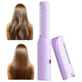 thumbnail image 2 of Portable Rechargeable Mini Hair Straightener and Curler Brush with Three Temperature Settings for Versatile Styling, 2 of 5